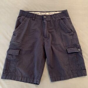 WearFirst Cargo Shorts Mens 34 Blue Ripstop Stretch Utility Canvas Pockets